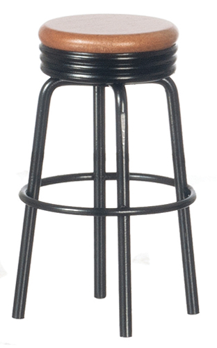 1950's Stool, Black and Oak